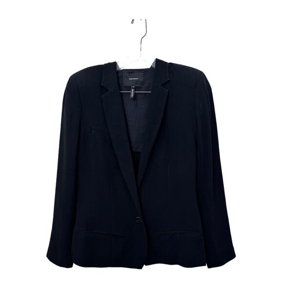 Isabel Marant Coat Single Breasted One button Black Blazer Viscose Sz 38 - Picture 5 of 11